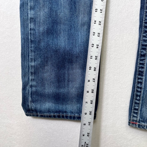 True Religion Flap Pocket Straight Jeans Womens 28 Blue Denim Stretch 2509 - Picture 6 of 11